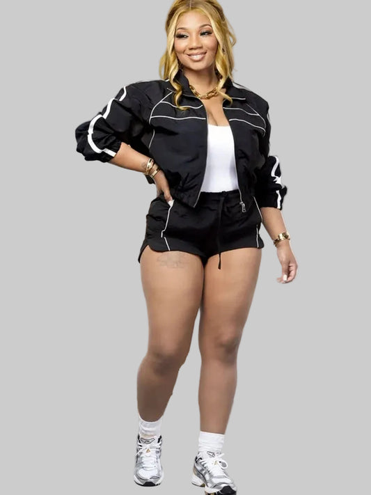 Jacket Shorts Two Piece Set