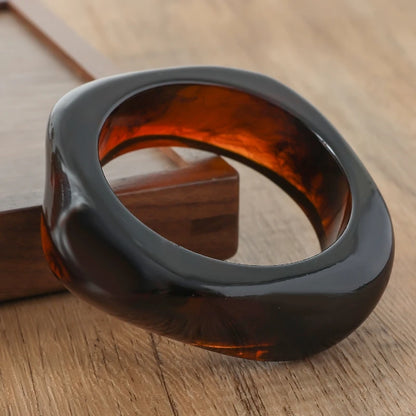 Brown Resin Geometric Bangle