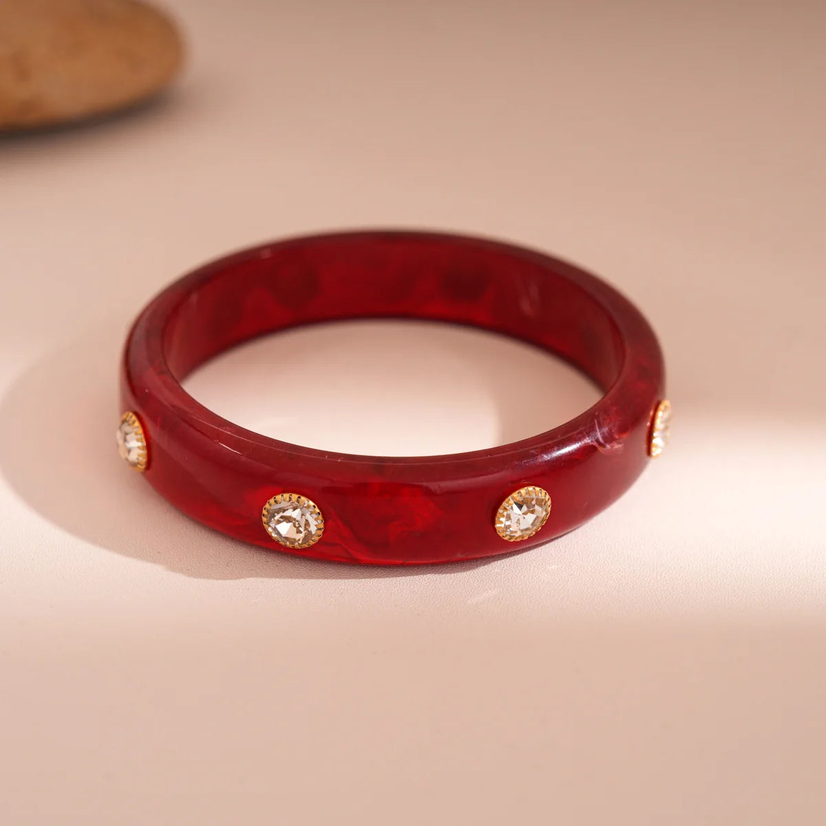 Red Chunky Resin Bangle