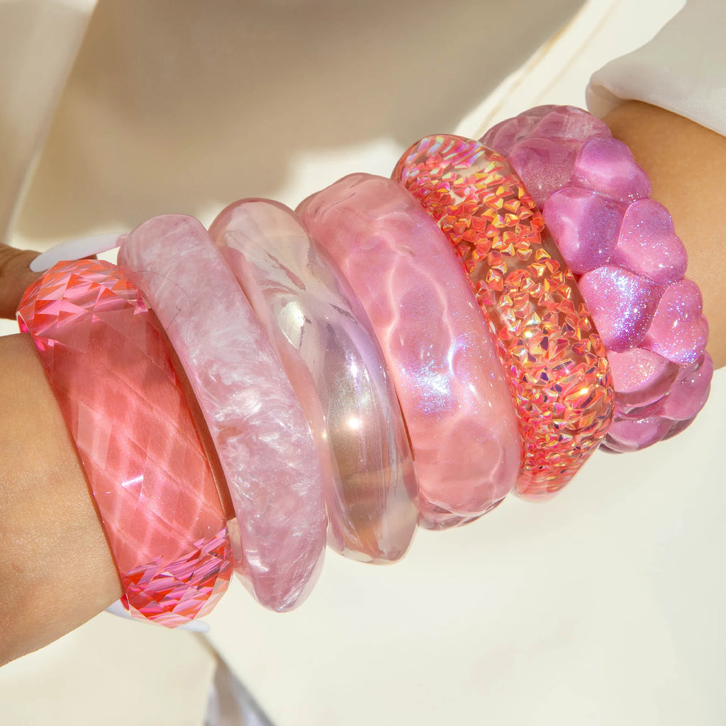 Pink Twisted Resin Bangle