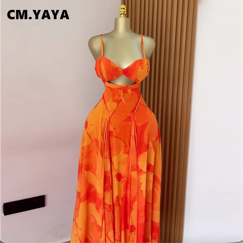 Floral Backless Maxi Dress