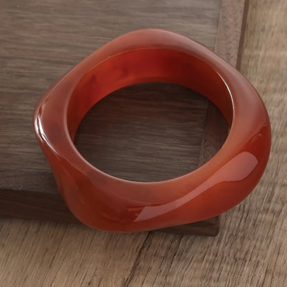 Brown Resin Geometric Bangle
