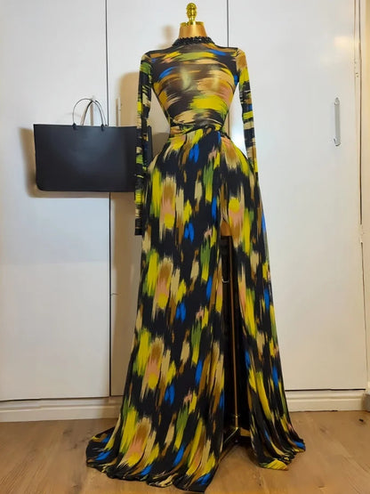 Hollow Out O-Neck Bodycon Maxi Dress