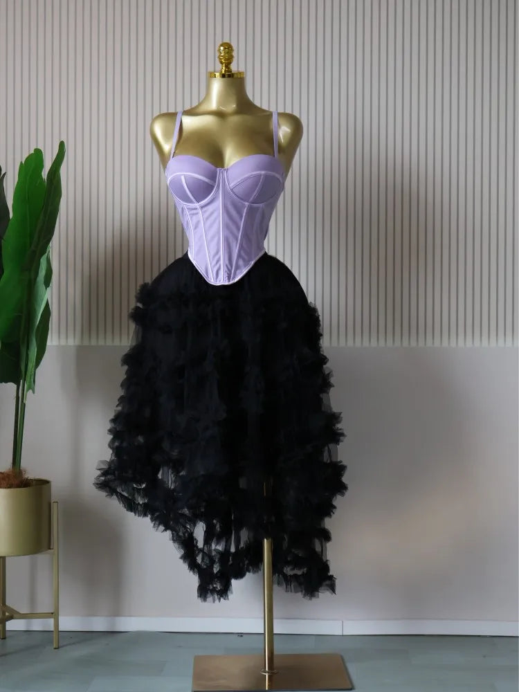 Crop Top Skirt Set Elegant