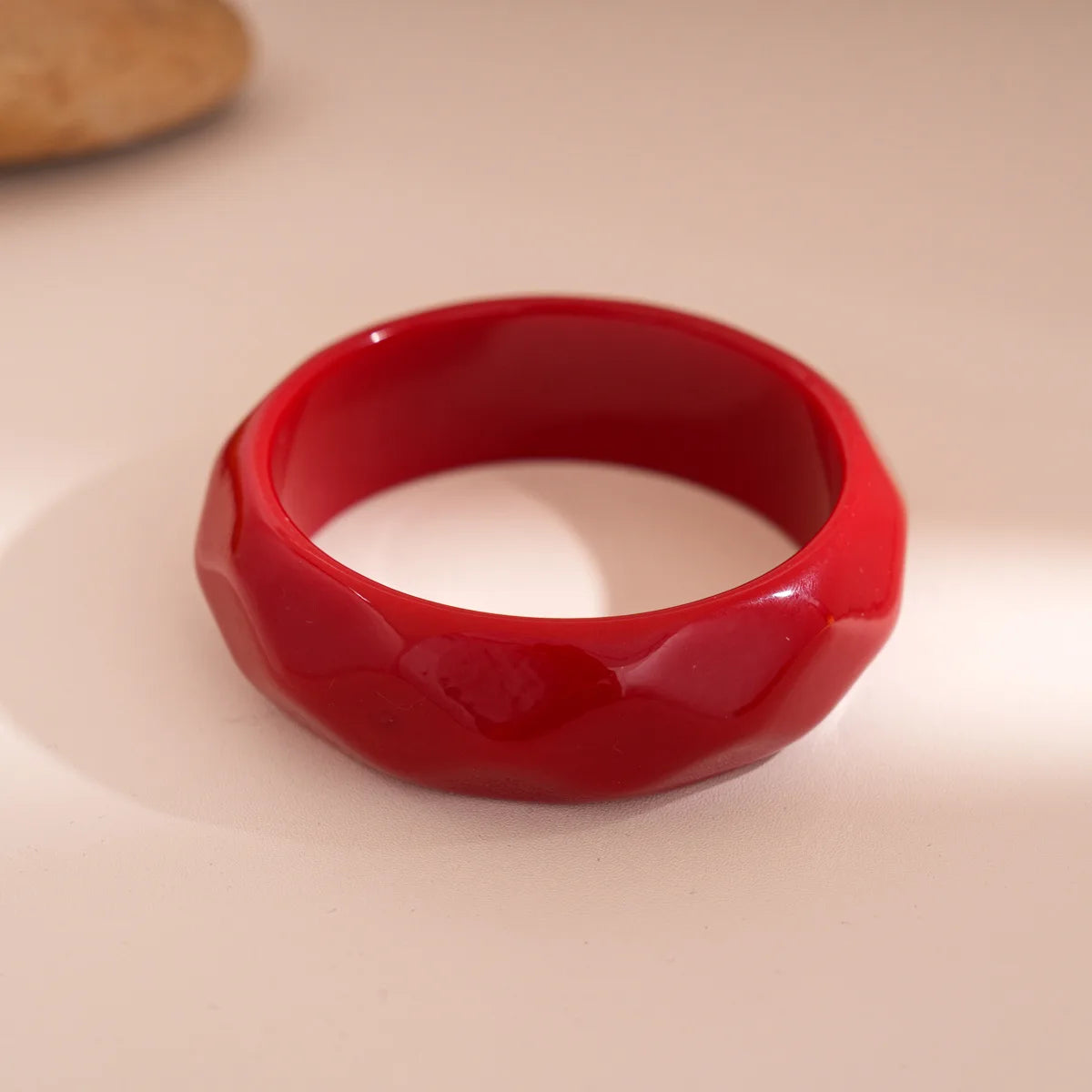 Red Chunky Resin Bangle