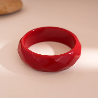 Red Chunky Resin Bangle