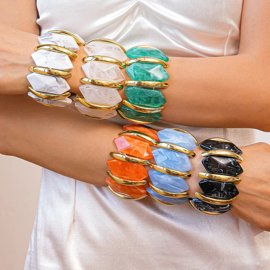 Geometric Rhombus Acrylic Bangle