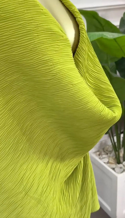 Deep V-Neck Halter Top and Wide Leg Pants