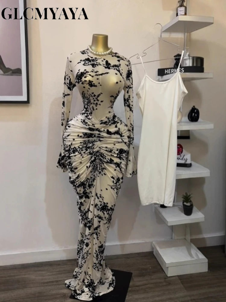 Mesh Bodycon Maxi Dress