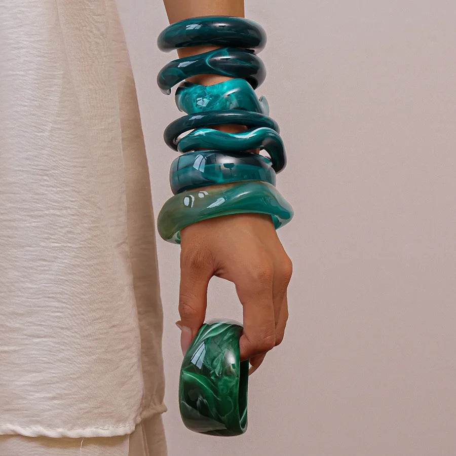 Blue Green Wave Bangle
