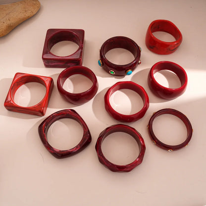Red Chunky Resin Bangle