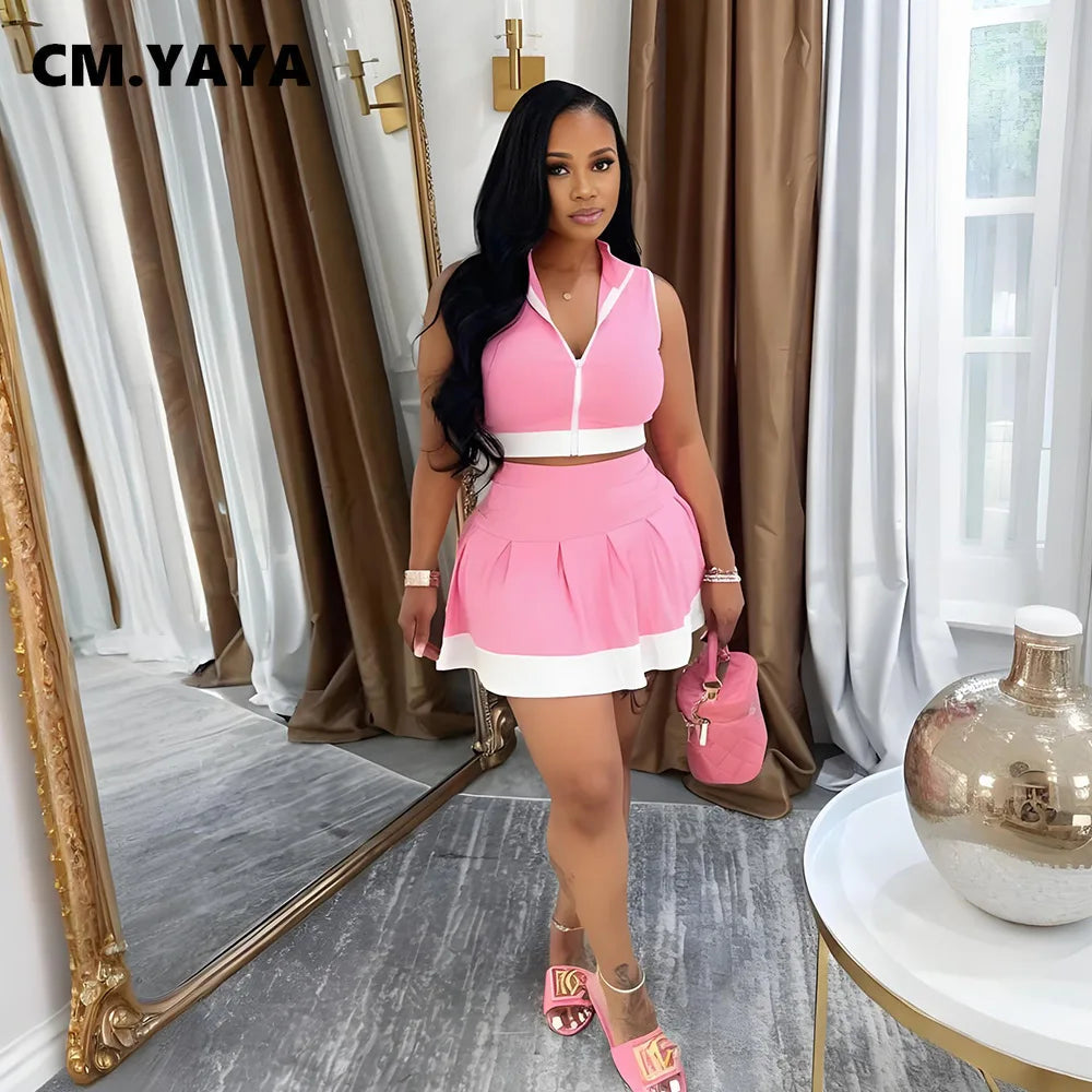 Vest Pleated Skirt Set