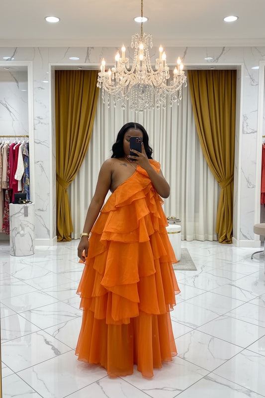 Loose Sleeveless Ruffles Ball Gown Dress