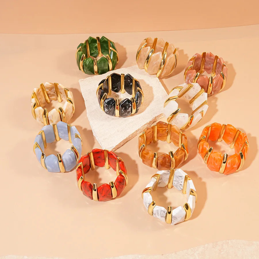 Geometric Rhombus Acrylic Bangle
