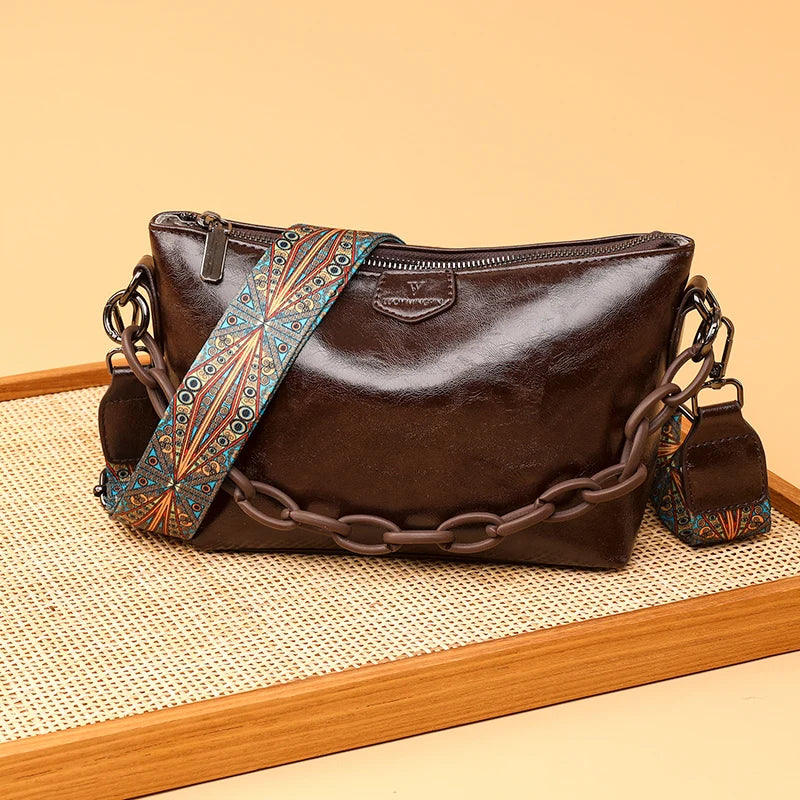 Genuine Cowhide Crossbody Bag