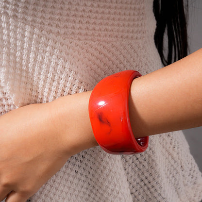 Red Chunky Resin Bangle