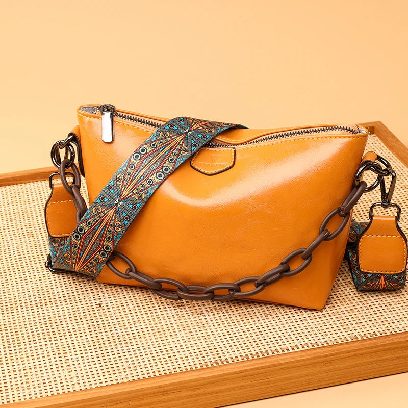 Genuine Cowhide Crossbody Bag