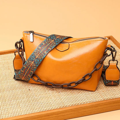 Genuine Cowhide Crossbody Bag