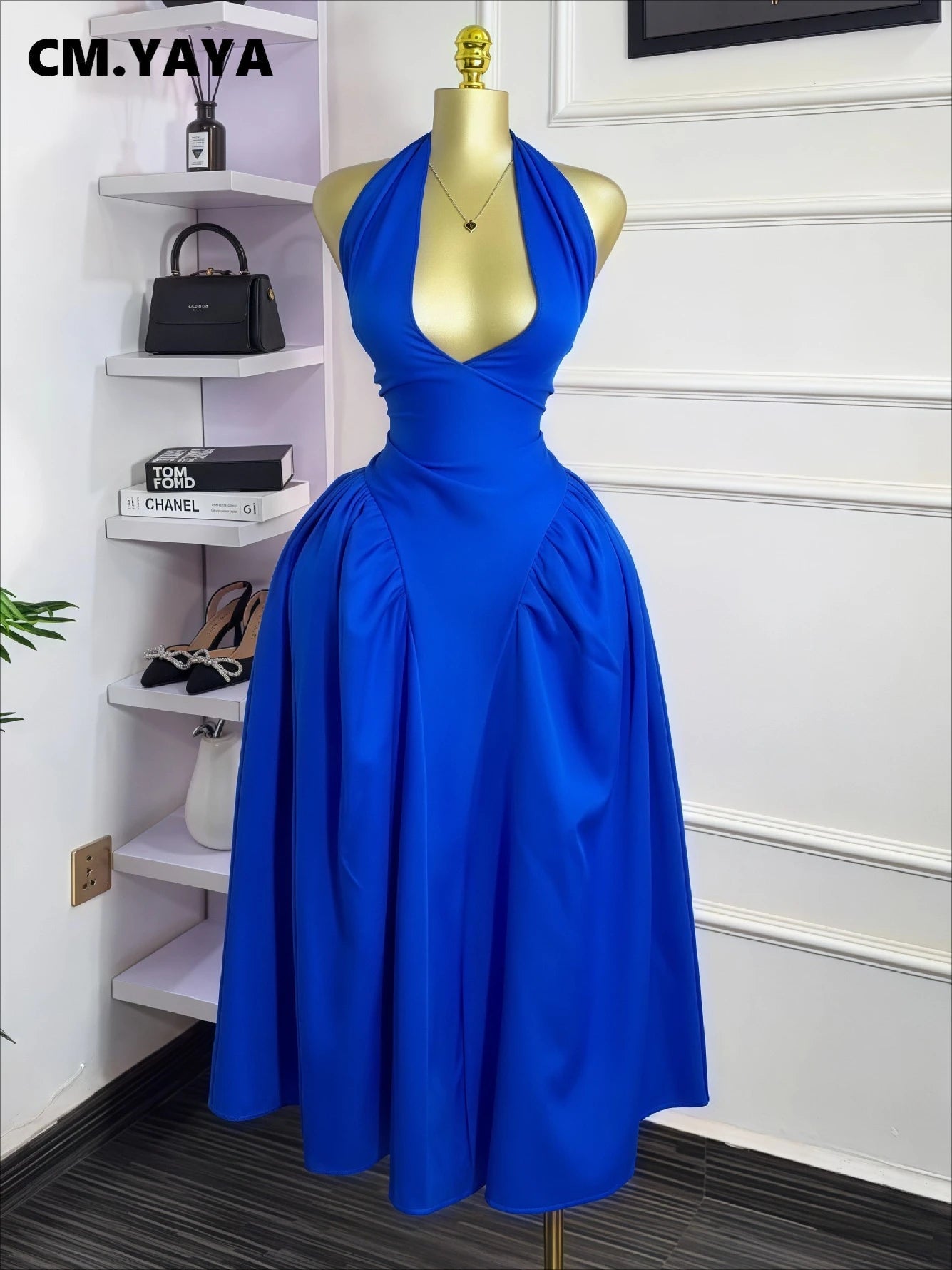 Halter Backless Maxi Dress