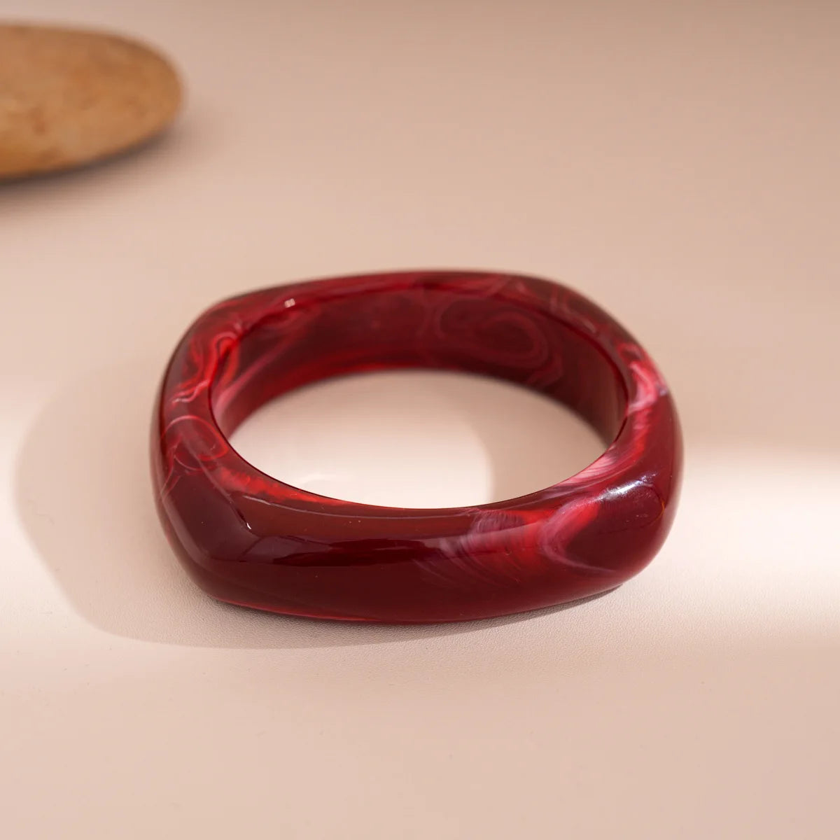 Red Chunky Resin Bangle
