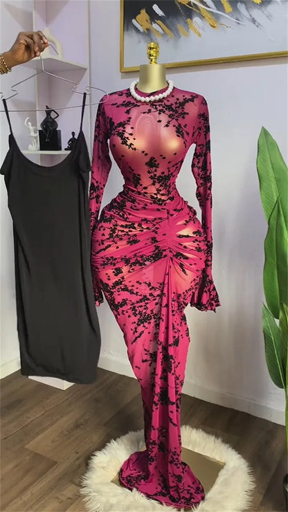 Mesh Bodycon Maxi Dress
