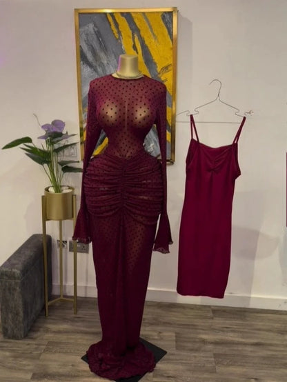 Mesh Bodycon Maxi Dress