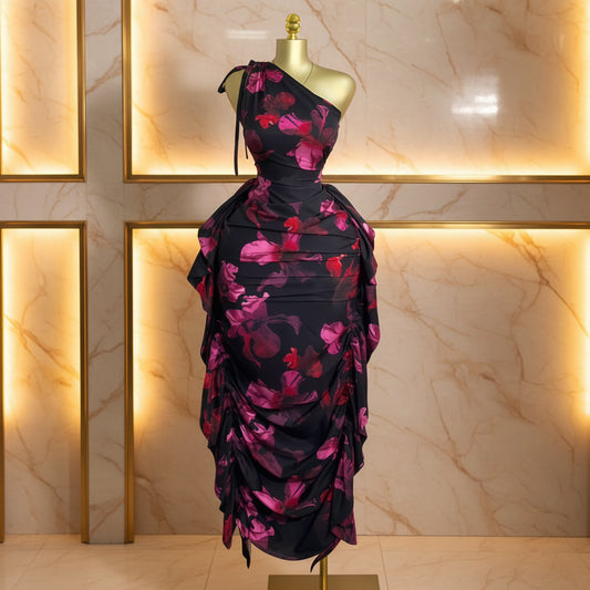 One Shoulder Bodycon Maxi Dress