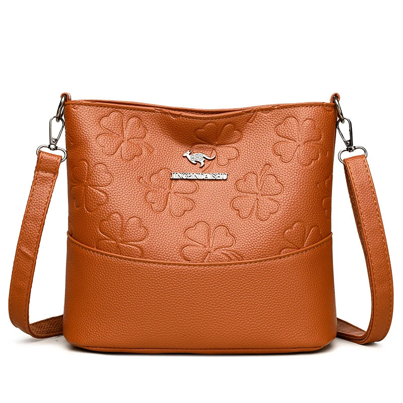 Luxury Check Print Bucket Bag