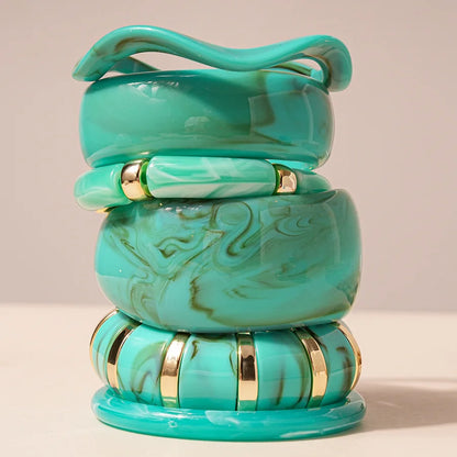 Turquoise Resin Wide Bangle