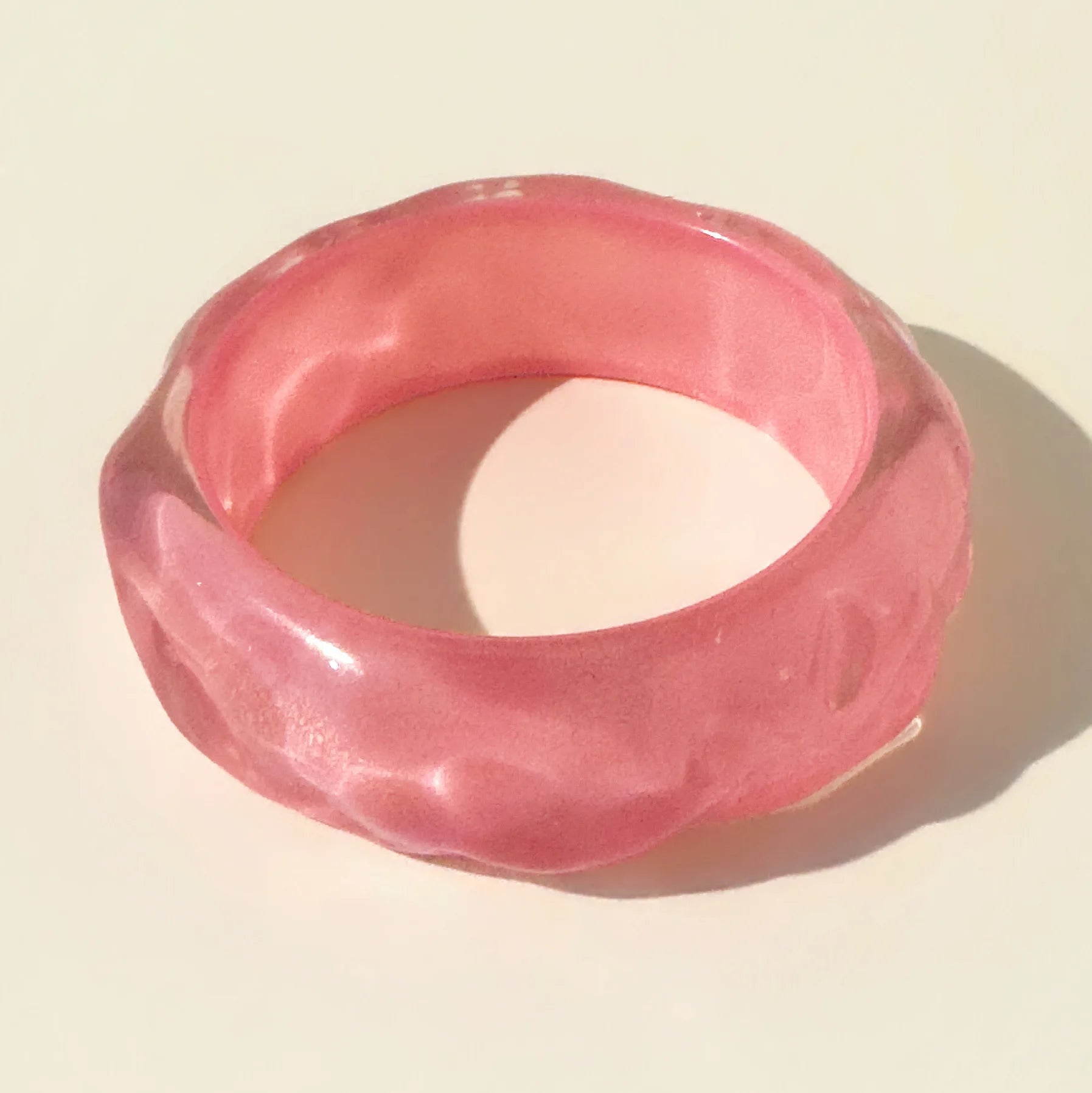 Pink Twisted Resin Bangle
