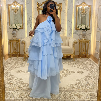 Loose Sleeveless Ruffles Ball Gown Dress