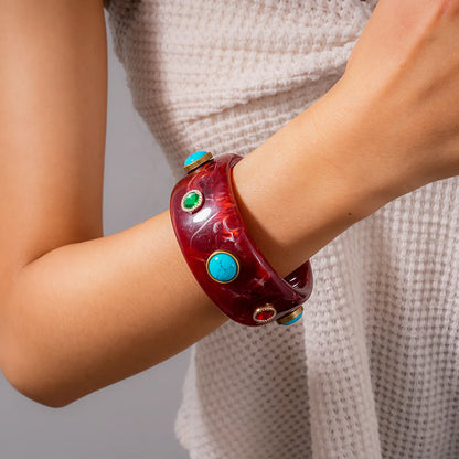 Red Chunky Resin Bangle