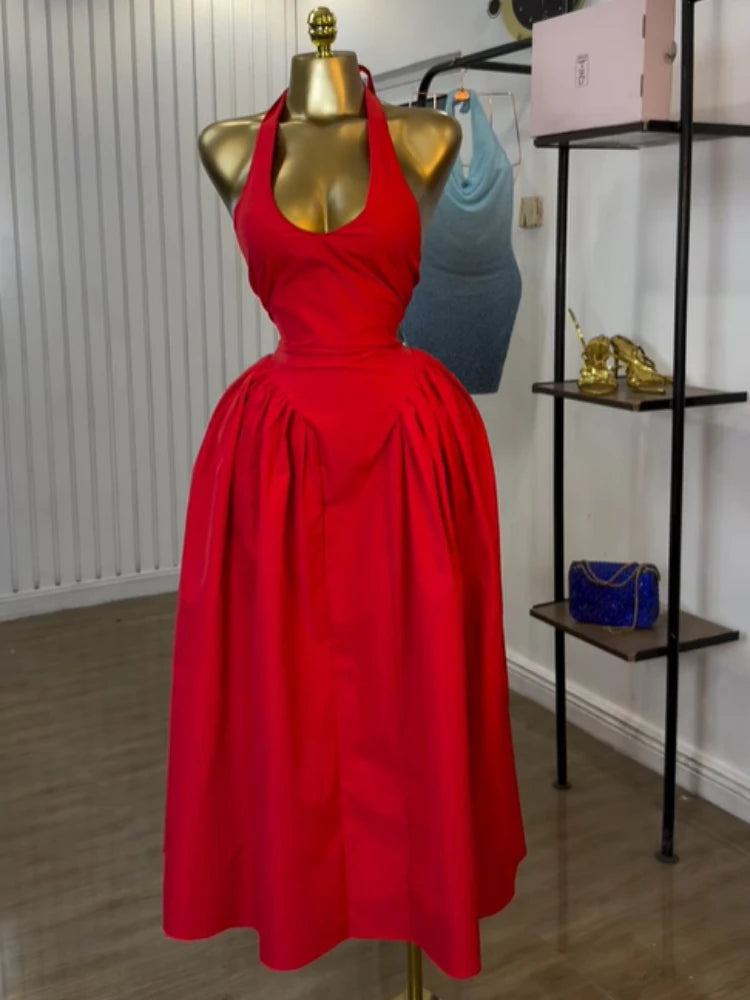 Halter Backless Maxi Dress