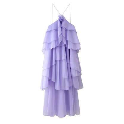 Loose Sleeveless Ruffles Ball Gown Dress