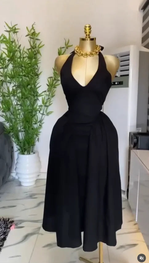 Halter Backless Maxi Dress