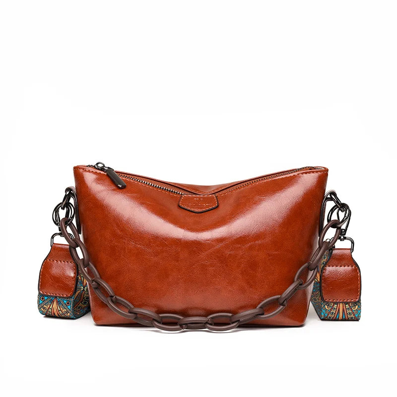 Genuine Cowhide Crossbody Bag