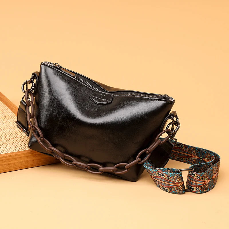 Genuine Cowhide Crossbody Bag