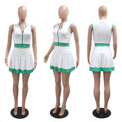 Vest Pleated Skirt Set