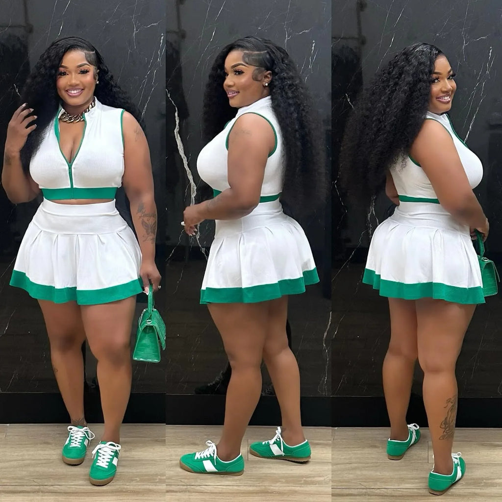 Vest Pleated Skirt Set