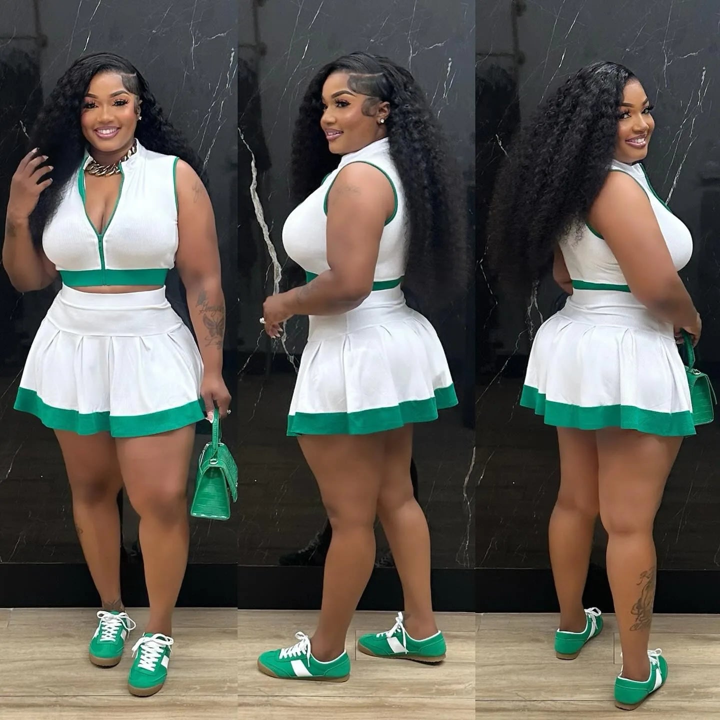 Vest Pleated Skirt Set