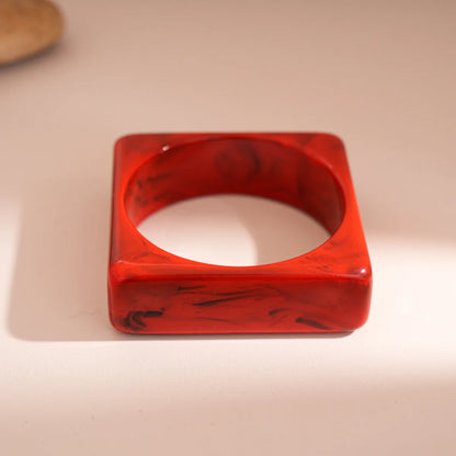 Red Chunky Resin Bangle