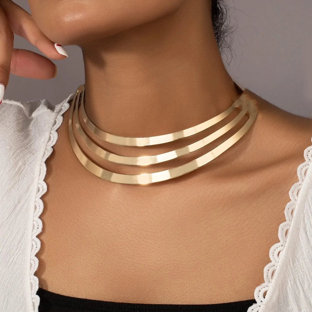 Multilayer Gold Statement Necklace