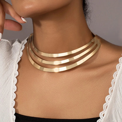 Multilayer Gold Statement Necklace