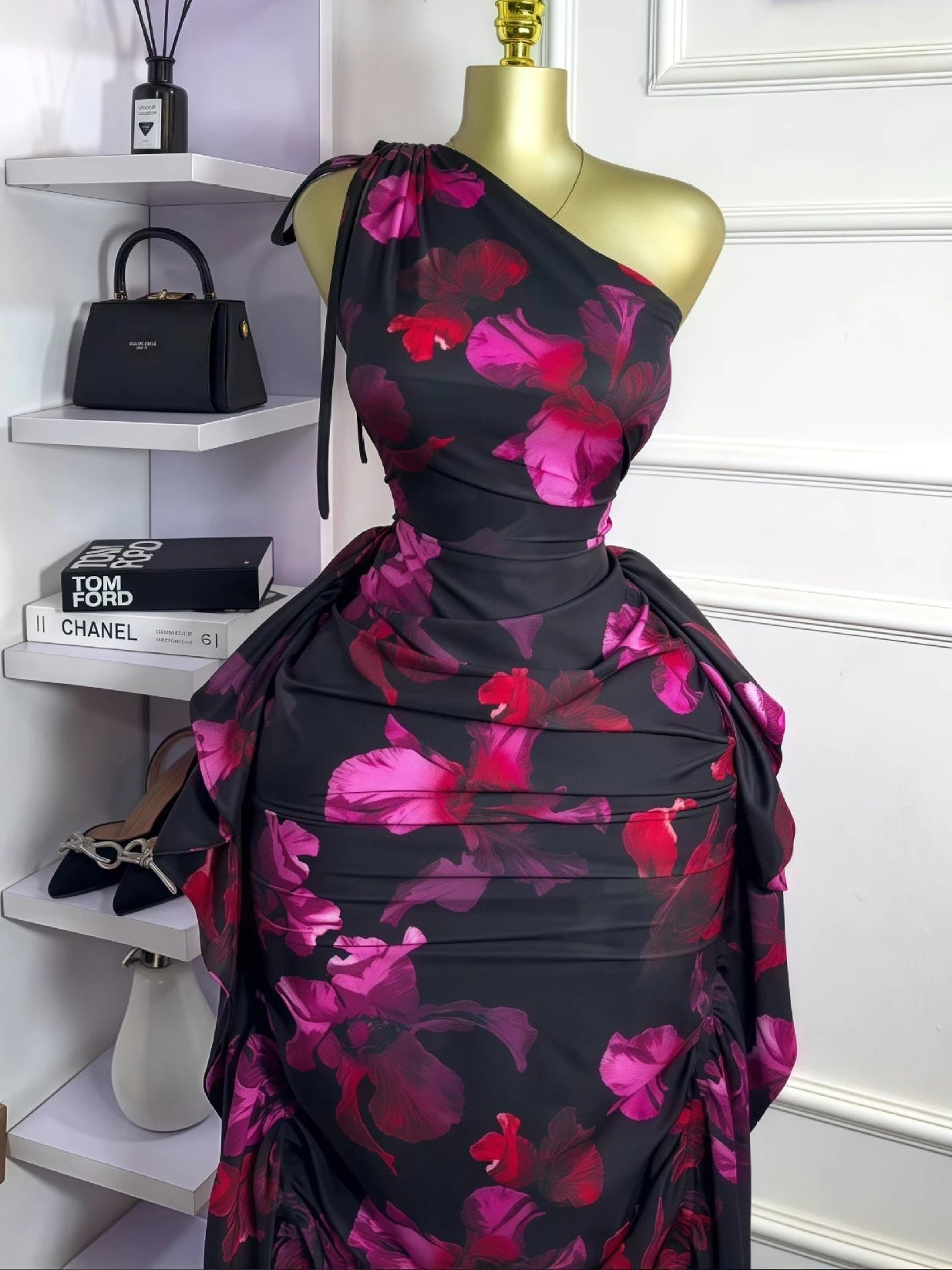 One Shoulder Bodycon Maxi Dress