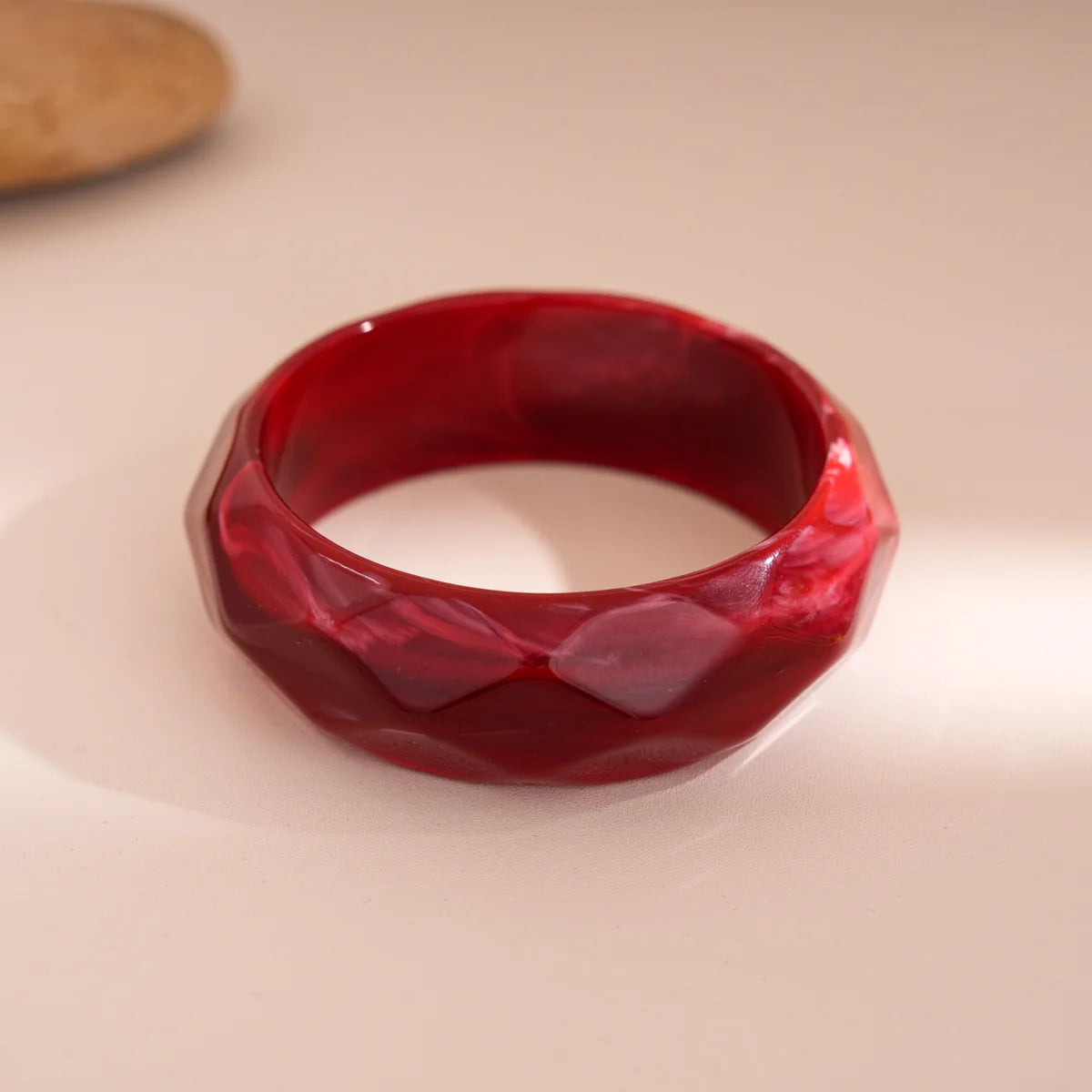 Red Chunky Resin Bangle