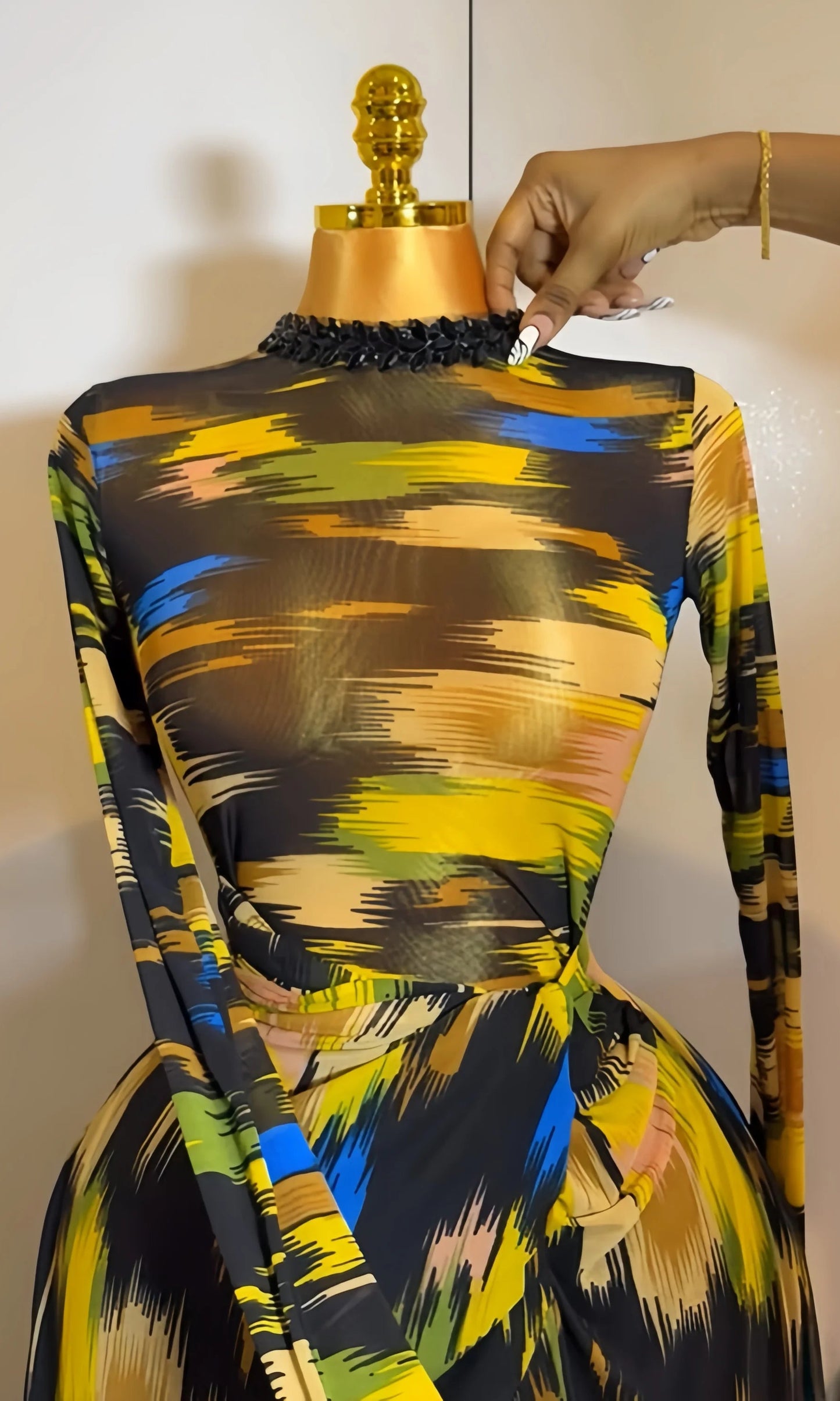 Hollow Out O-Neck Bodycon Maxi Dress