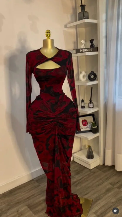 Ruched Cutout Bodycon Dress