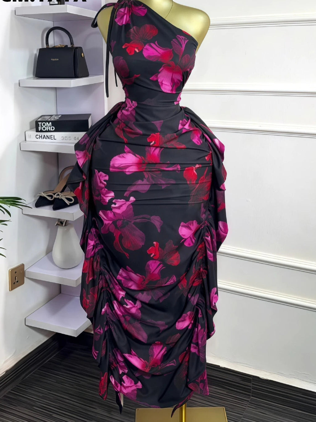 One Shoulder Bodycon Maxi Dress