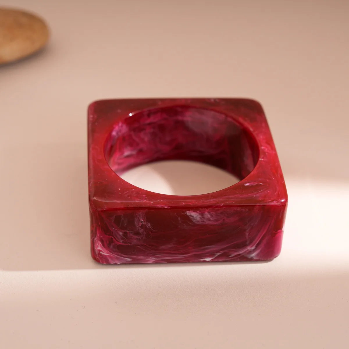 Red Chunky Resin Bangle