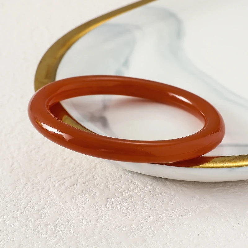 Brown Resin Geometric Bangle